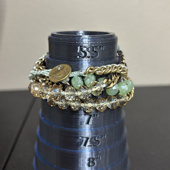 Chloe and Isabel Glass Bead Chain Multi Wrap Bracelet Green - Picture 5 of 7